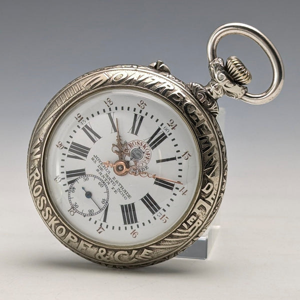 1900年頃 アンティーク ROSSKOPF 懐中時計 直径55mm 鉄道時計 可動品